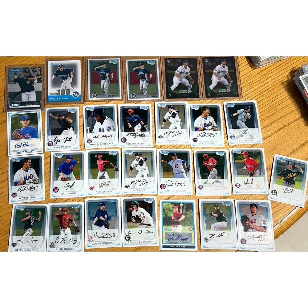 Bowman Chrome Baseball Prospect Autograph Relic Lot 49 Cards Seager Montero